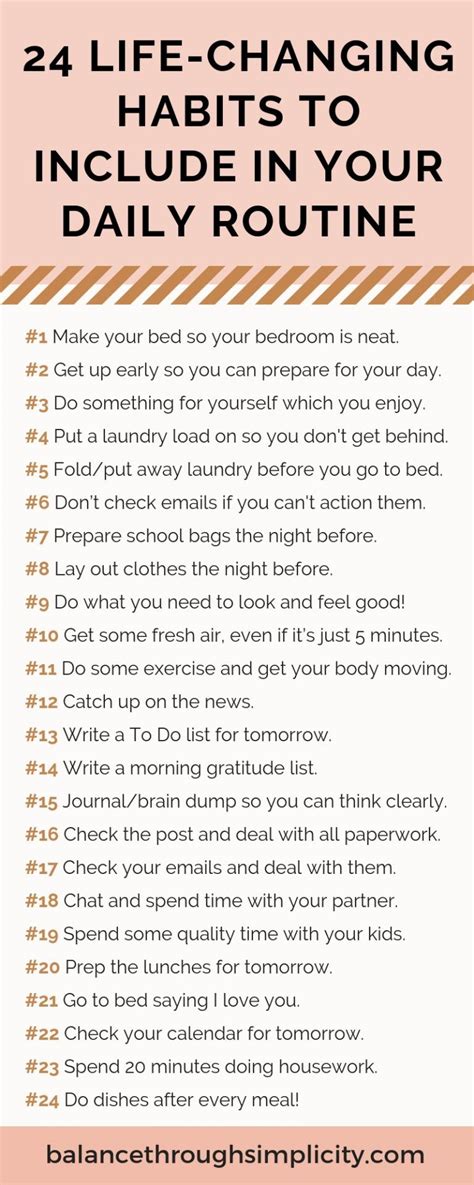 24 life-changing habits to include in your daily routine - Balance ...