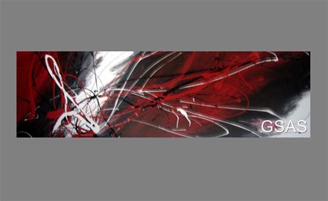 HUGE ABSTRACT CANVAS PAINTING WALL ART black , white and red | eBay