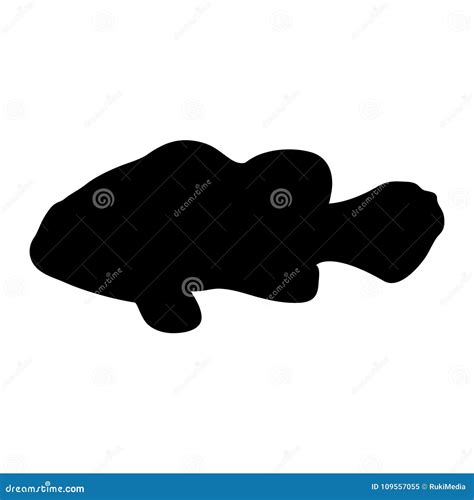 Black Orange Clownfish Silhouette Cartoon Vector | CartoonDealer.com #109557055