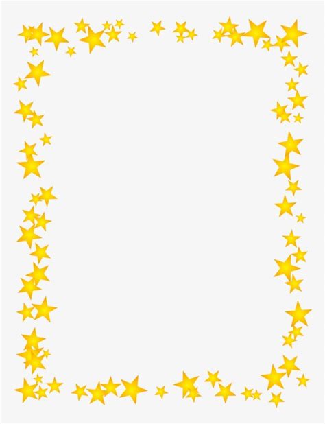 Download Gold Stars Scattered Border Borders For Paper, Borders - Star Border PNG image for free ...