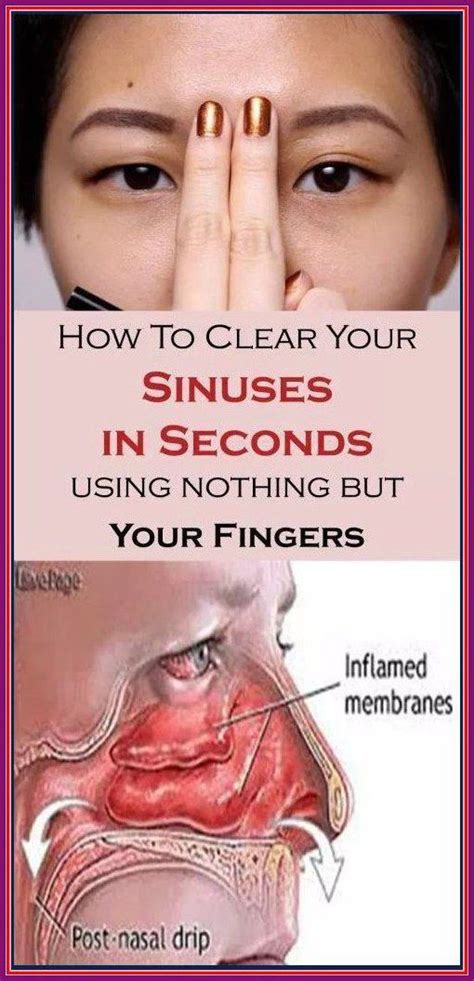 Diy How To Clear Your Sinuses In Seconds Using Nothing But Your Fingers | Sinusitis, Lymphatic ...