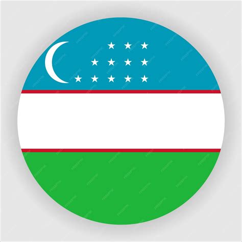 Premium Vector | Uzbekistan flat rounded flag icon