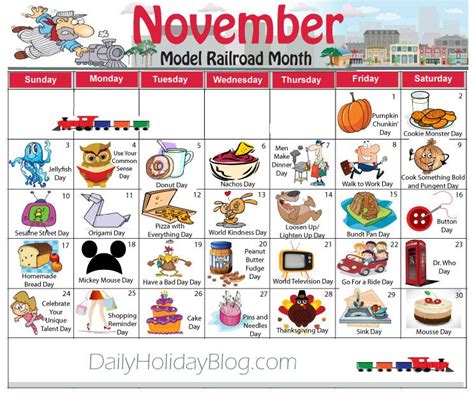 New November Holidays calendar! Free download! Every day is a reason to ...