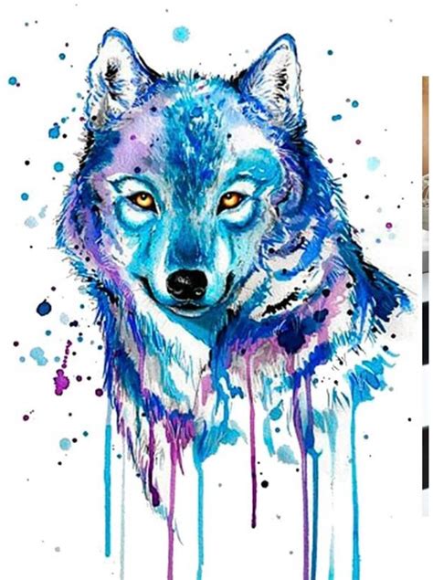 Wolf Temporary Tattoo Watercolor Tattoo Tattoos for Epoxy - Etsy