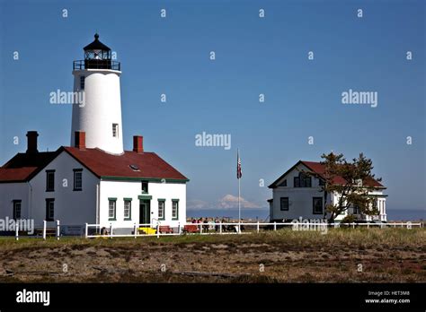 New Dungeness Lighthouse on the Dungeness Spit on the Strait of Juan de ...