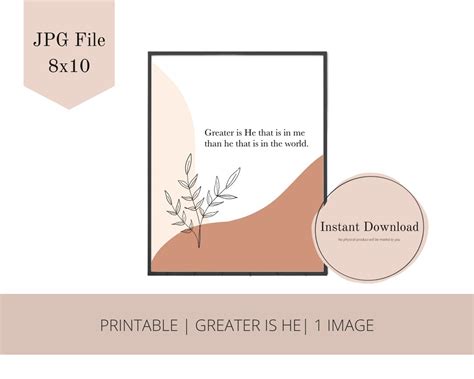 Greater is He Print / Instant Download / Quote Printable - Etsy