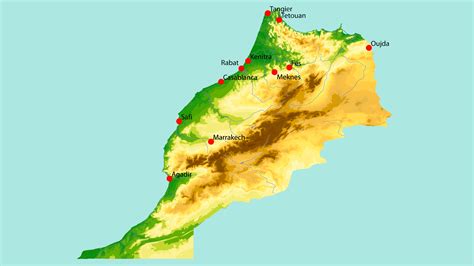 Morocco physical map