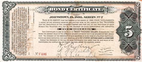 Old bond certificate example | Bonde