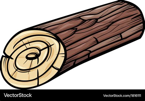 Wooden log or stump cartoon clip art Royalty Free Vector