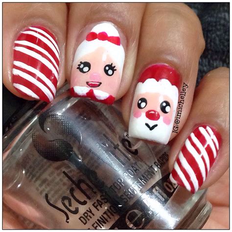 Santa & Mrs. Claus | Santa nails, Christmas nail designs, Santa nail art