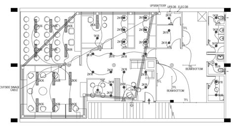 Autocad drawing of electrical layout of office - Cadbull