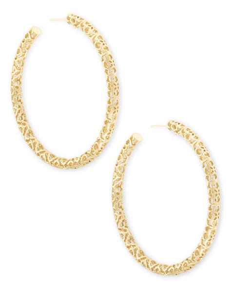 Maggie Hoop Earrings in Gold Filigree | Kendra Scott