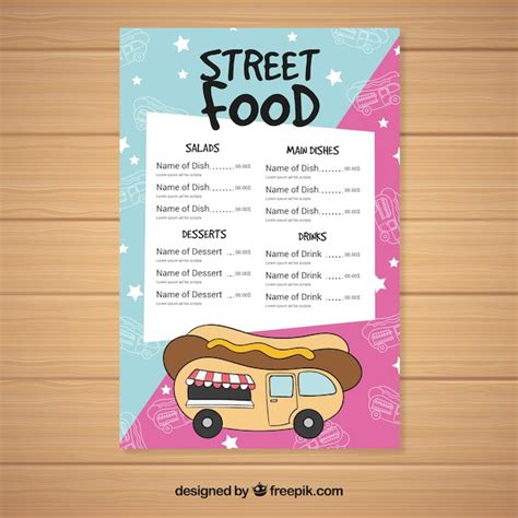 Food Truck Menu Board Hot Dog