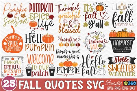 Fall Quotes SVG bundle, Fall SVG Bundle, Autumn SVG bundle