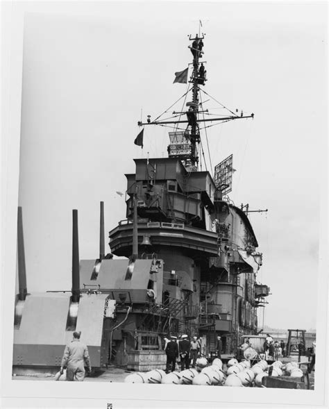 USS Saratoga (CV-3). A close-up view of the forward end of the bridge, looking aft. Puget Sound ...