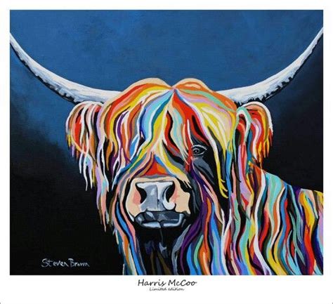 Pin by Jan Moutz on Coos! | Highland cow art, Highland cow painting, Steven brown art