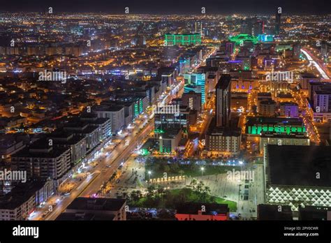 Night panorama of downtown of Riyadh city, Al Riyadh, Saudi Arabia ...