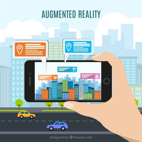 Premium Vector | Augmented reality background with device