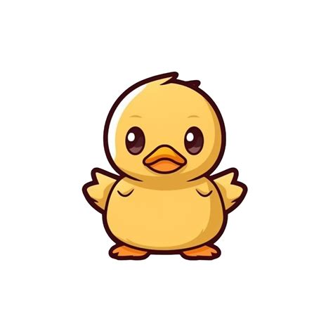 Pato natural con un kawaii cara linda dibujos animados, ai generar ...