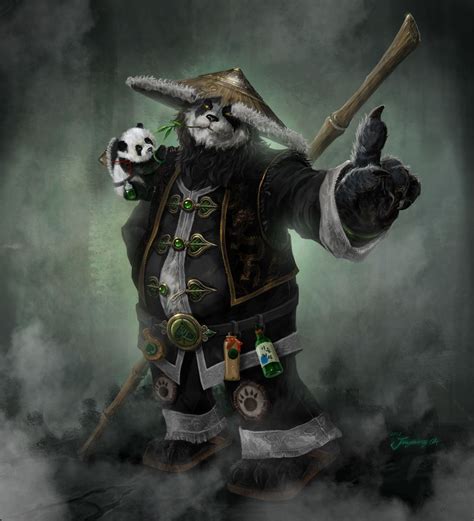 Oil Canvas, Oil Painting On Canvas, Oil Paintings, Pandaren Monk, Tatoo Geek, Character Concept ...