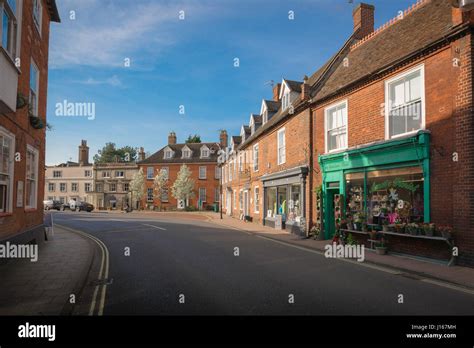 Bungay Suffolk, Earsham Street in the centre of the town of Bungay in ...