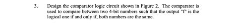 Solved 3. Design the comparator logic circuit shown in | Chegg.com