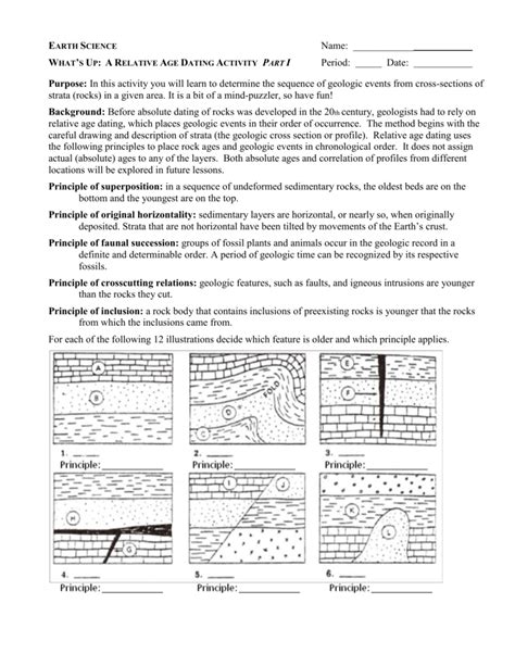 Relative Dating Worksheet Answer Key - Wordworksheet.com