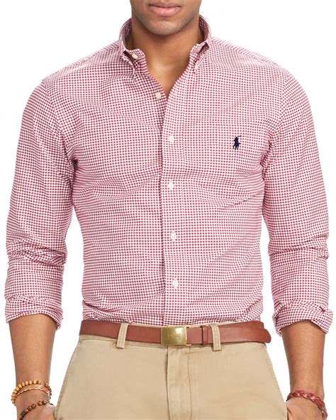 Ralph Lauren Polo Slim-fit Checked Stretch-oxford Shirt in Purple for Men (Magenta/Cream) | Lyst