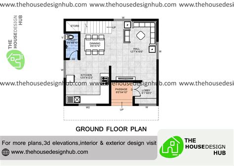 26 X 28 Ft 2 Bhk Duplex House Plan In 1350 Sq Ft | The House Design Hub