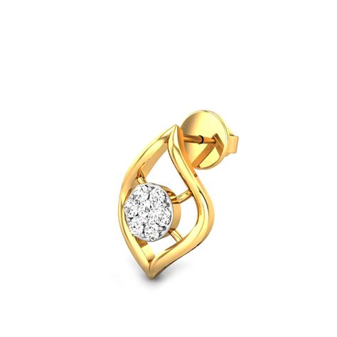 Candere by Kalyan Jewellers 14K BIS Hallmark Yellow Gold Cari Ziah Diamond Earrings for Women ...