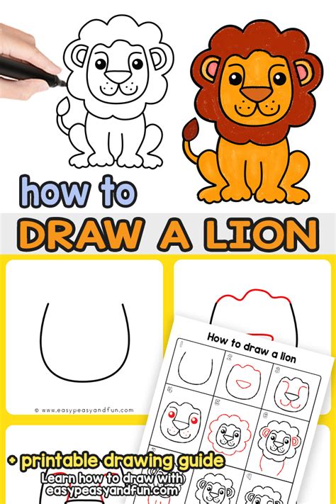 How to Draw a Lion – Step by Step Drawing Guide - Easy Peasy and Fun