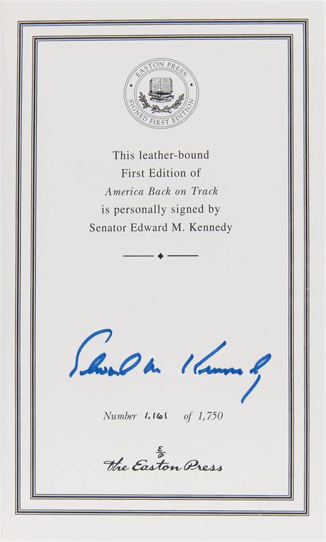 Politics (3) Limited Edition Signed Books with Ted Kennedy, James