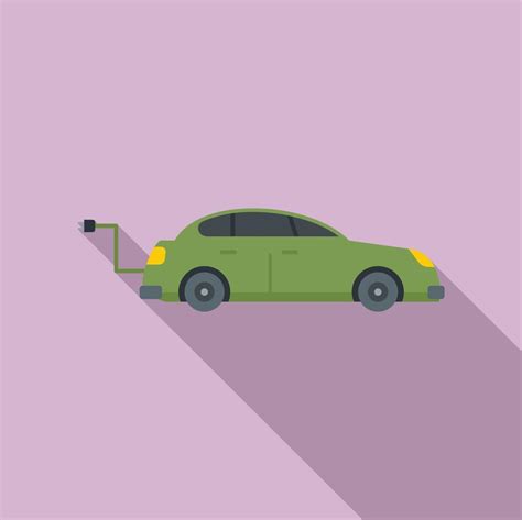 Hybrid car icon, flat style 14693386 Vector Art at Vecteezy