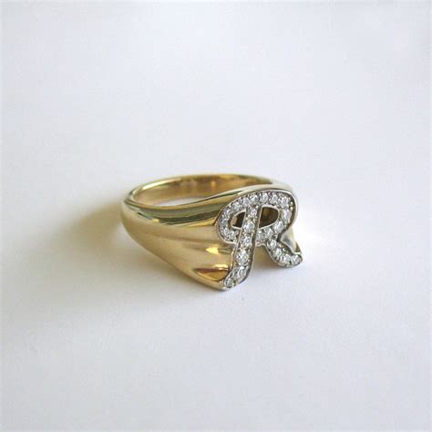 Initial Signet Ring 14K Gold Ring Band Solid Gold Signet