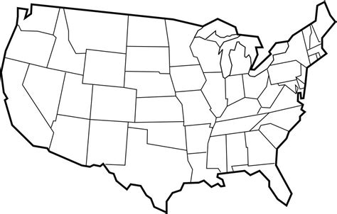 Map Of United States Without State Names