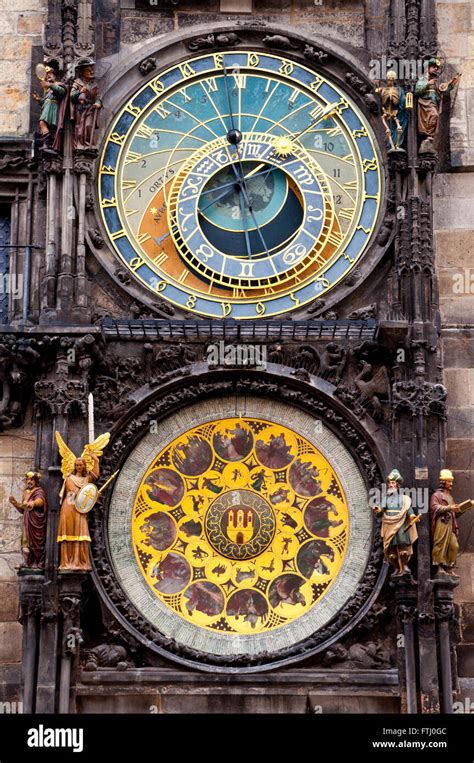 View on famous astronomical clock tower in Prague Stock Photo - Alamy