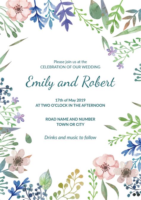 Printable Wedding Reception Invitations