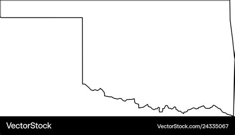 Oklahoma state of usa - solid black outline map Vector Image