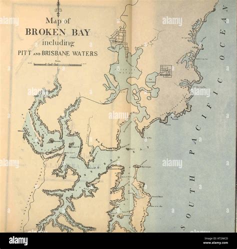 36625 Map of Broken Bay, Including Pitt and Brisbane Waters Stock Photo ...