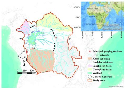 Map of the Congo basin showing its location in Africa, river network... | Download Scientific ...