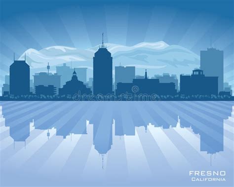 Fresno California City Skyline Vector Silhouette Stock Vector ...