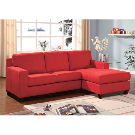 Sectional Sofa (Reversible Chaise),Red Microfiber-Mfb,Frame:Hardwood - Walmart.com - Walmart.com