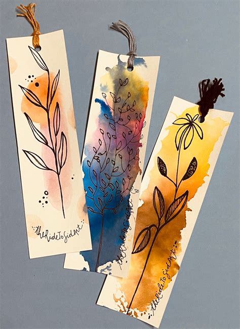 Handmade Floral Bookmarks with Tassels