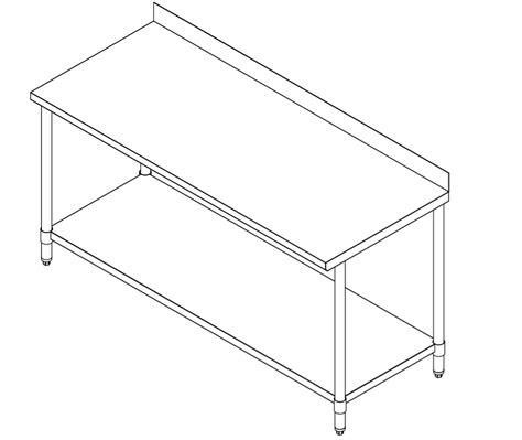 Work Table, 30″ X 96″, 1-1/2″ Back-splash, Adjustable Under-shelf, 430 Stainless Steel, 18 Gauge ...