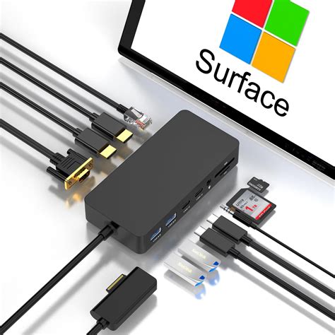 Amazon.com: Microsoft Surface Dock Triple Displays Dual HDMI+VGA, 12 in ...