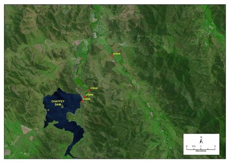 Gauging station 419045 is located downstream of the Chaffey Dam | Download Scientific Diagram