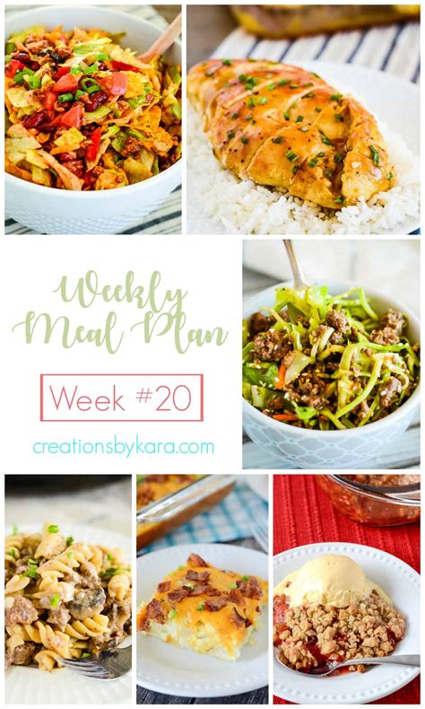 Weekly Meal Plan #20 - Creations by Kara