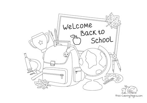 Coloring Page Welcome Back to School - Free Coloring Pages