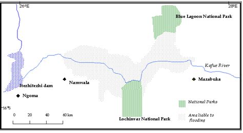 Map of the Kafue Flats region showing the location of Lochinvar and... | Download Scientific Diagram