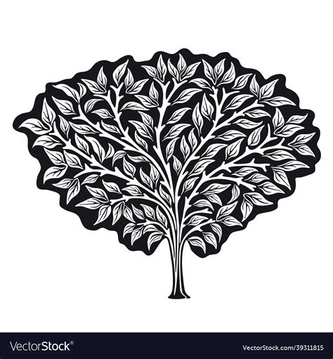 Tree logo black and white template Royalty Free Vector Image